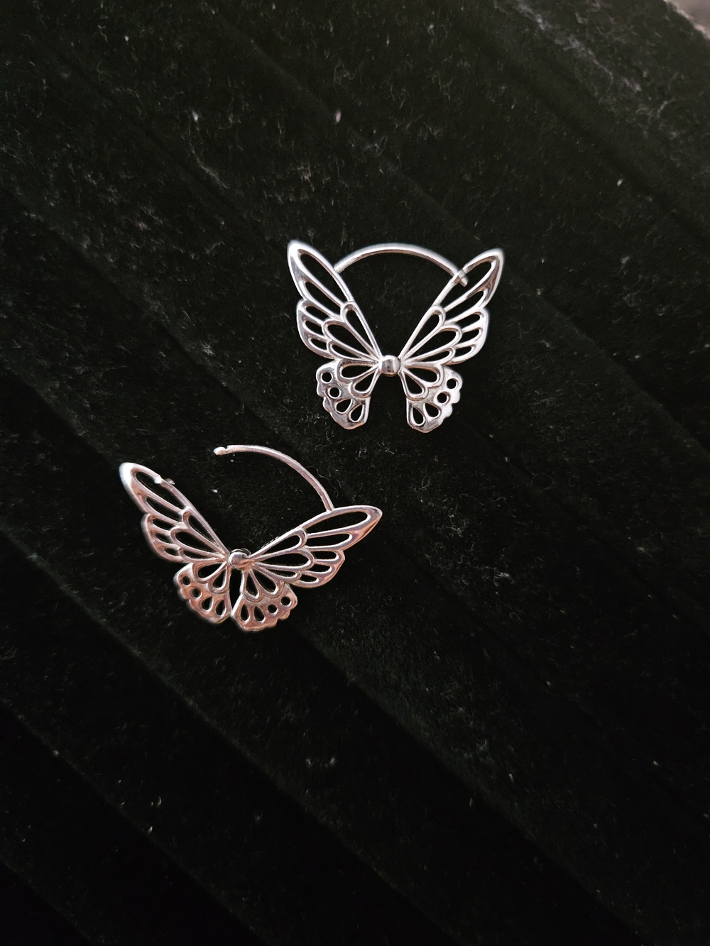 925S Delicate Butterfly Hoop Earrings - Women's Jewelry